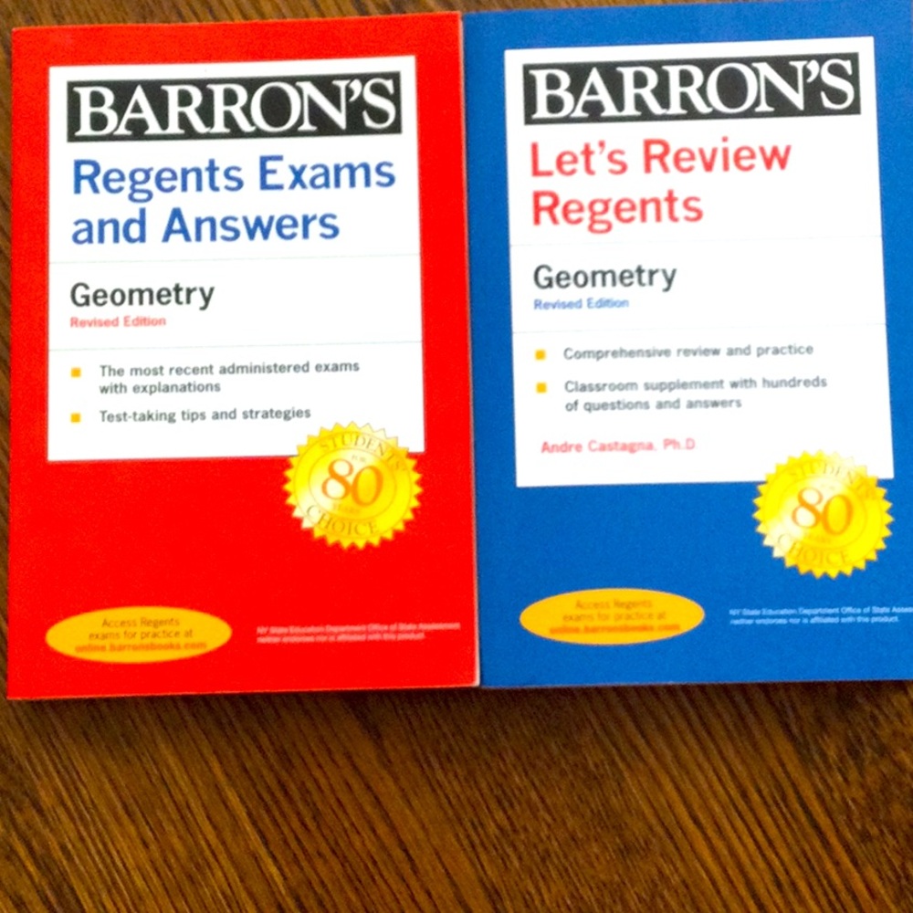 Barron's Geometry Regents Exam and Review Set - Red and Blue